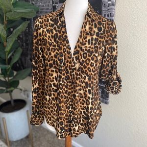 EXPRESS ‘The Portofino Shirt’ Leopard Print XS